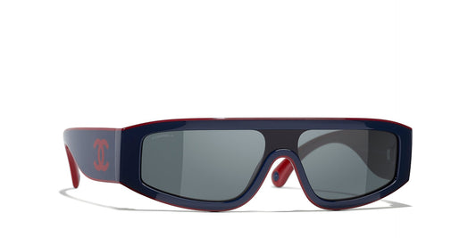 משקפי שמש של שאנל כחול-אפור | CHANEL CH6057 Mask Glasses Blue-Grey