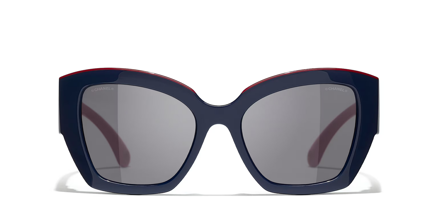 משקפי שמש של שאנל כחול-אפור | CHANEL Butterfly glasses CH6058 Blue-Grey