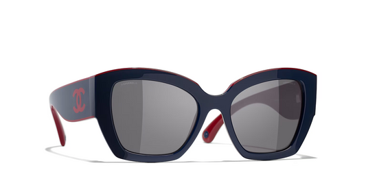 משקפי שמש של שאנל כחול-אפור | CHANEL Butterfly glasses CH6058 Blue-Grey