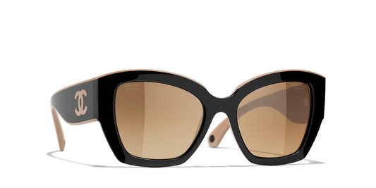 משקפי שמש של שאנל שחור-חום | CHANEL Butterfly glasses CH6058 Black-Brown