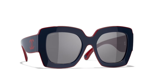 משקפי שמש של שאנל כחול-אפור | CHANEL Square glasses CH6059 Blue-Grey