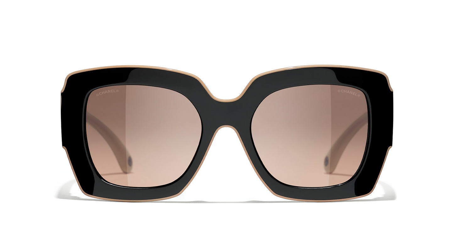 משקפי שמש של שאנל שחור-חום | CHANEL Square glasses CH6059 Black-Brown