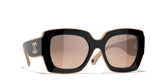 משקפי שמש של שאנל שחור-חום | CHANEL Square glasses CH6059 Black-Brown