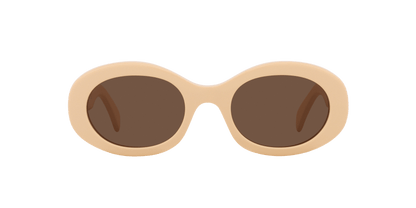 משקפי שמש של סלין לבן-חום | CELINE Triomphe Cl40194U White-Brown