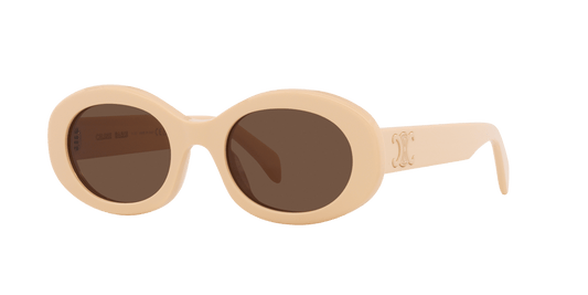 משקפי שמש של סלין לבן-חום | CELINE Triomphe Cl40194U White-Brown