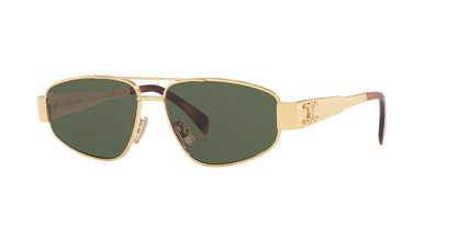 Celine Gold-Green Sunglasses | CELINE Metal Triomphe Cl40281U Gold-Green