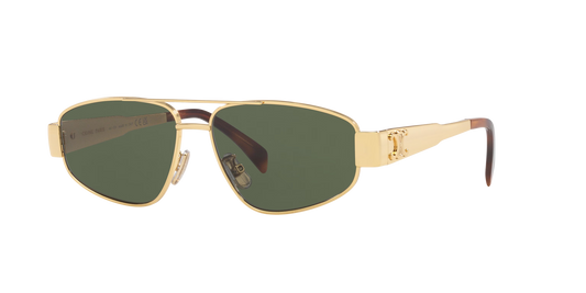 סלין משקפי שמש זהב-ירוק | CELINE Metal Triomphe Cl40281U Gold-Green