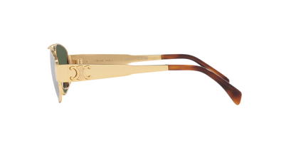Celine Gold-Green Sunglasses | CELINE Metal Triomphe Cl40281U Gold-Green