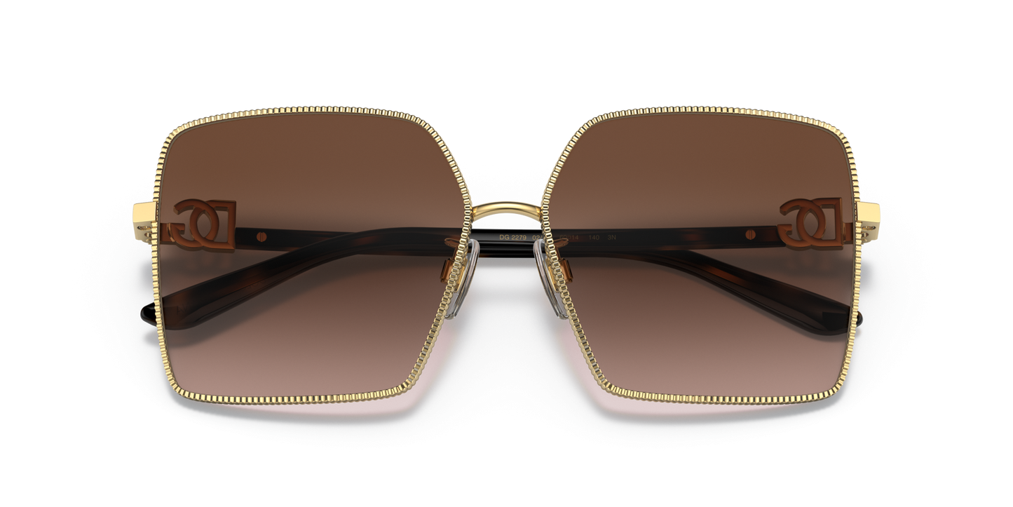 משקפי שמש דולצ'ה וגבאנה בצבע זהב בצבע חום | Dolce&Gabbana DG2279 Gold-Gradient Brown