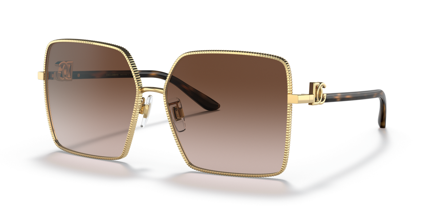 משקפי שמש דולצ'ה וגבאנה בצבע זהב בצבע חום | Dolce&Gabbana DG2279 Gold-Gradient Brown