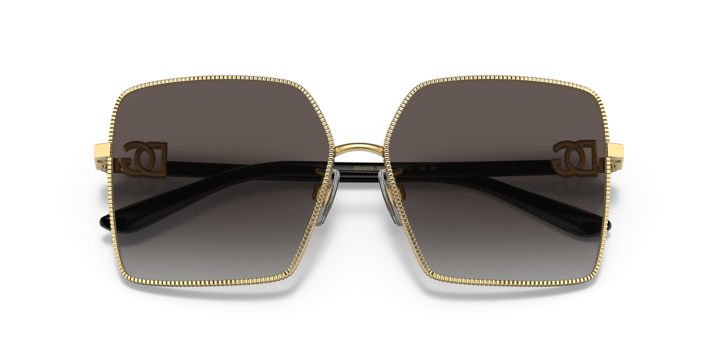 Dolce &amp; Gabbana Sunglasses Gold-Light Grey Gradient Black | Dolce&amp;Gabbana DG2279 Gold-Light Grey Gradient Black