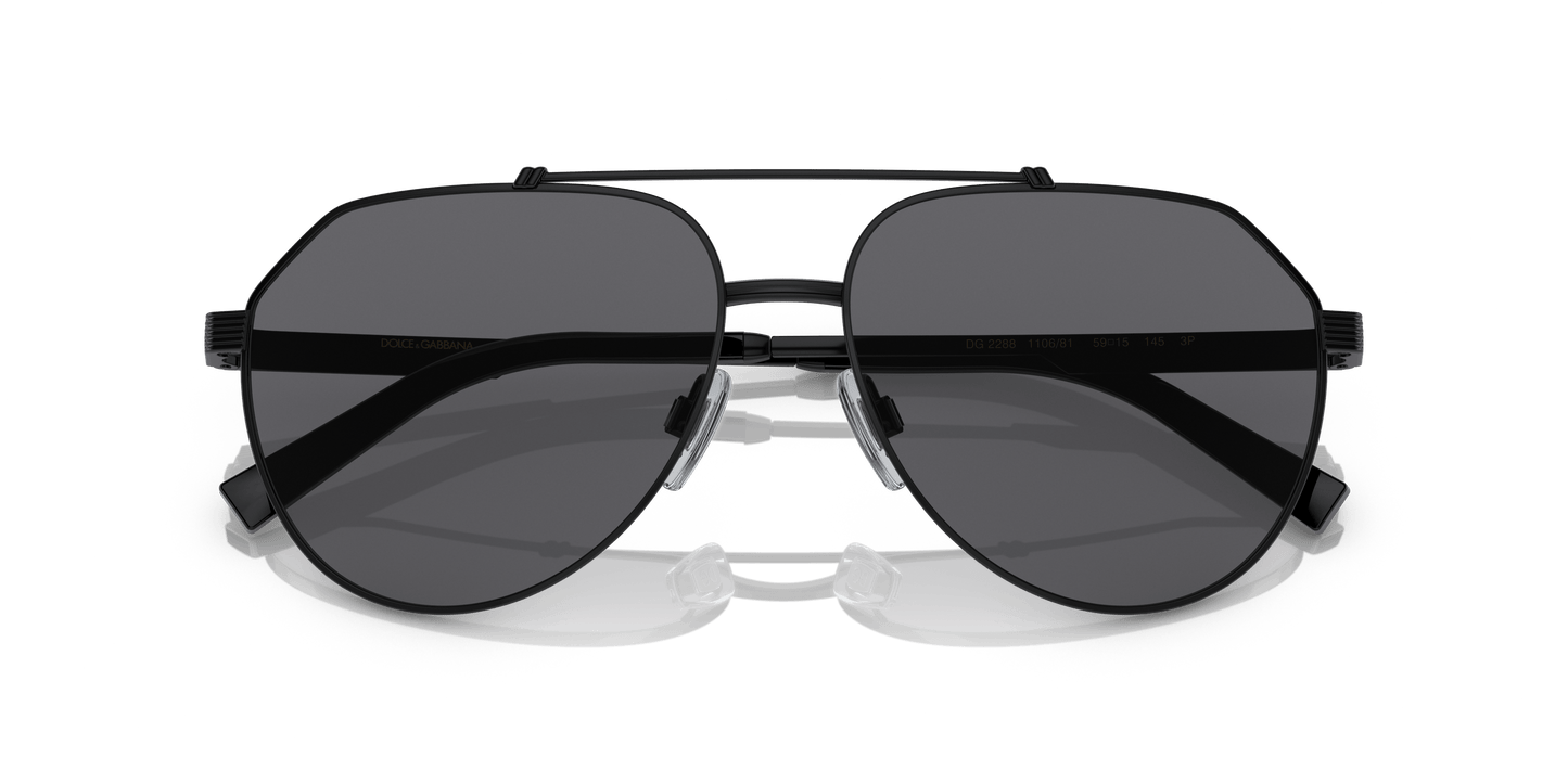 Dolce &amp; Gabbana DG2288 Matte Black-Grey Polar Sunglasses
