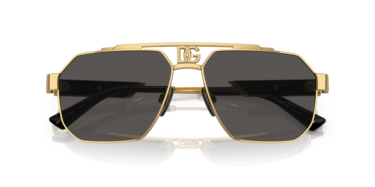 משקפי שמש דולצ'ה וגבאנה זהב-אפור כהה | Dolce&Gabbana DG2294 Gold-Dark Grey