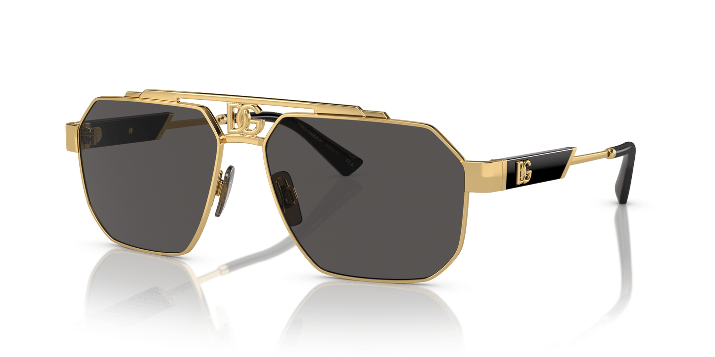 משקפי שמש דולצ'ה וגבאנה זהב-אפור כהה | Dolce&Gabbana DG2294 Gold-Dark Grey