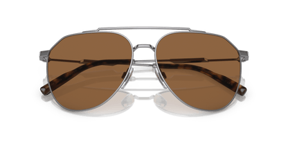 משקפי שמש דולצ'ה וגבאנה בצבע חום-מטאל | Dolce&Gabbana DG2296 Gunmetal-Brown