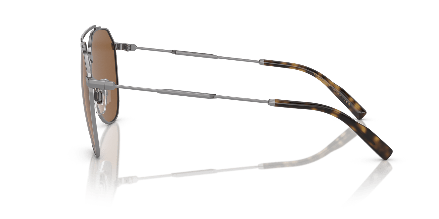 משקפי שמש דולצ'ה וגבאנה בצבע חום-מטאל | Dolce&Gabbana DG2296 Gunmetal-Brown