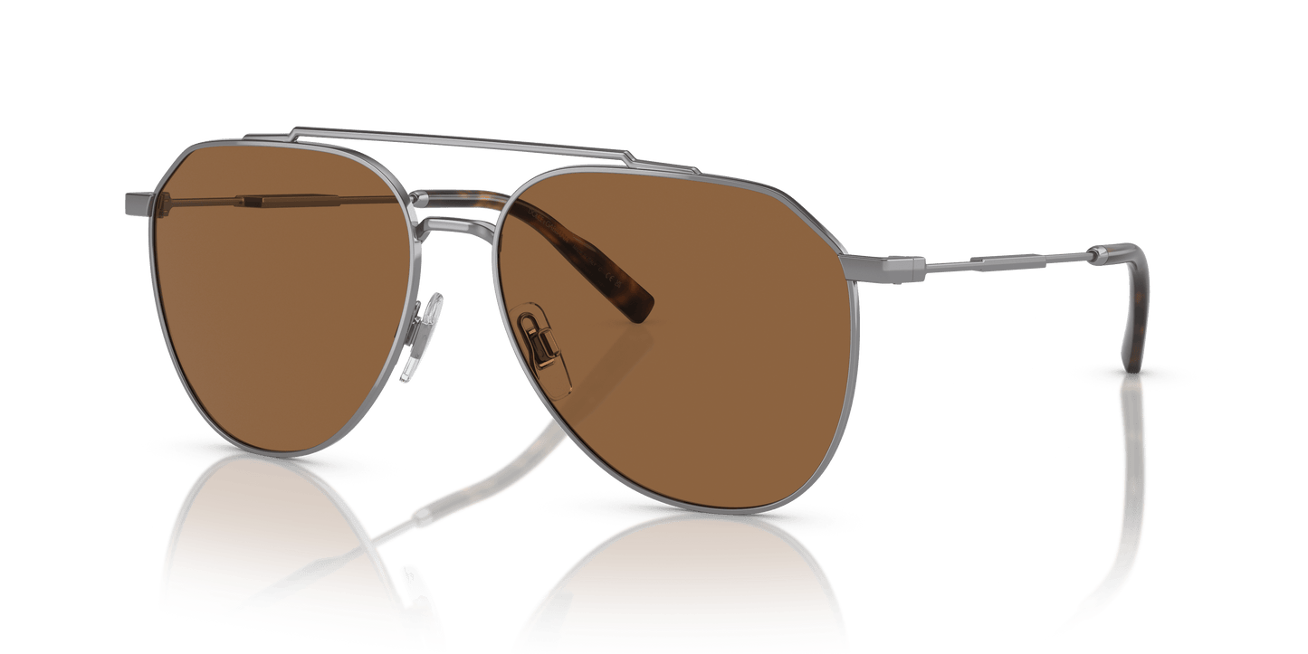 משקפי שמש דולצ'ה וגבאנה בצבע חום-מטאל | Dolce&Gabbana DG2296 Gunmetal-Brown