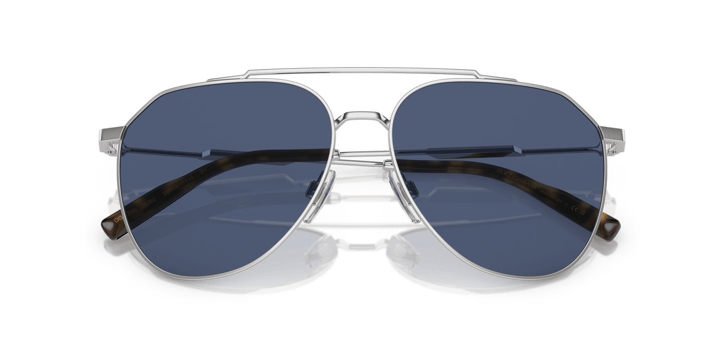 משקפי שמש דולצ'ה וגבאנה כסוף-כחול כהה | Dolce&Gabbana DG2296 Silver-Dark Blue