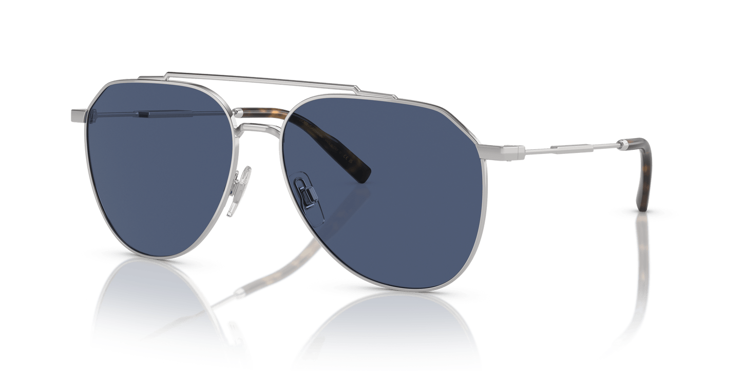 משקפי שמש דולצ'ה וגבאנה כסוף-כחול כהה | Dolce&Gabbana DG2296 Silver-Dark Blue
