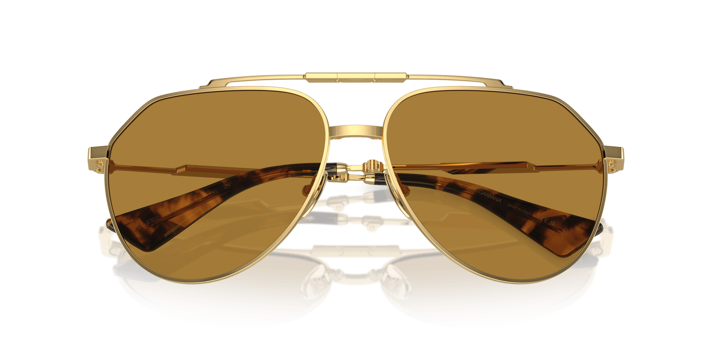 משקפי שמש דולצ'ה וגבאנה בצבע זהב-חום | Dolce&Gabbana DG2302 Gold-Brown