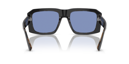 Dolce &amp; Gabbana DG4430 Black On Grey Havana-Light Blue Mirror Silver Sunglasses