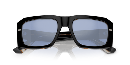Dolce &amp; Gabbana DG4430 Black On Grey Havana-Light Blue Mirror Silver Sunglasses