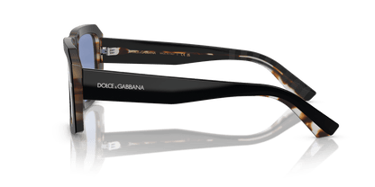 Dolce &amp; Gabbana DG4430 Black On Grey Havana-Light Blue Mirror Silver Sunglasses