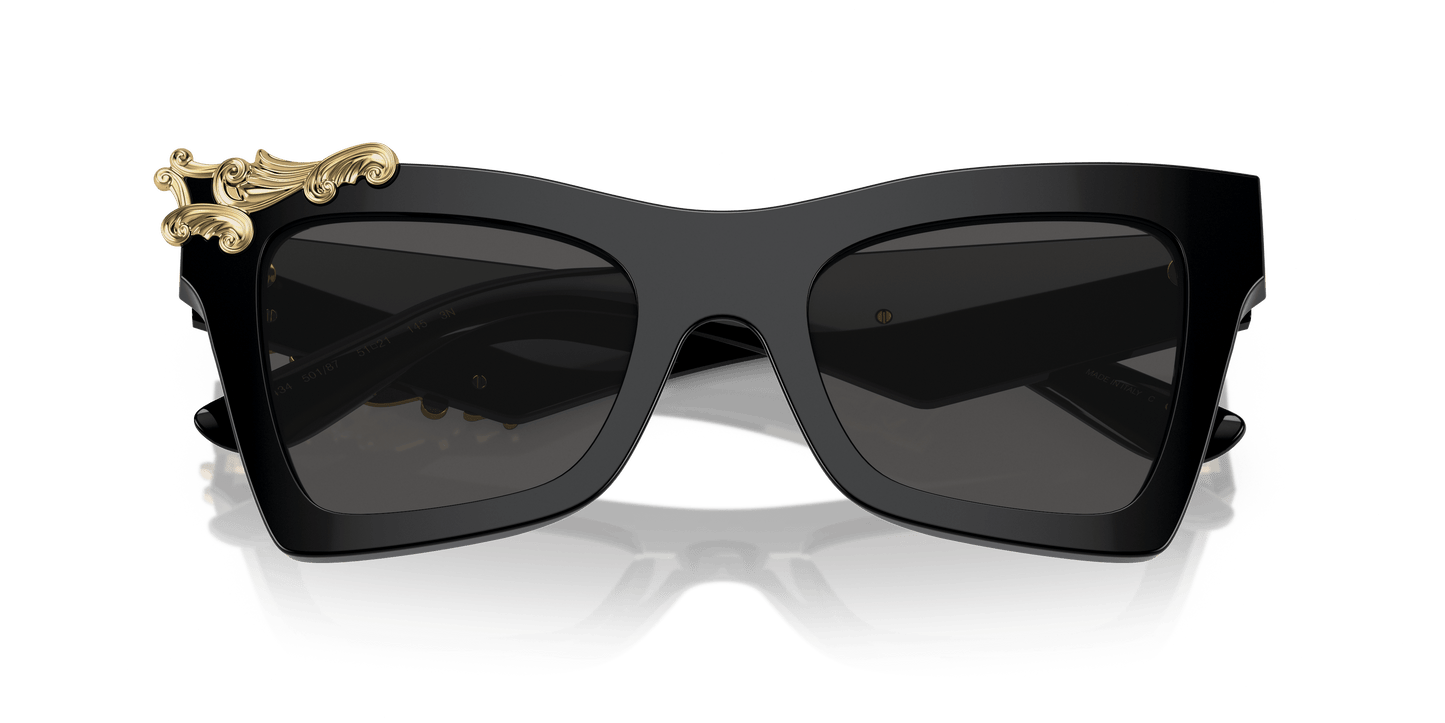 משקפי שמש דולצ'ה וגבאנה שחור-אפור כהה | Dolce&Gabbana DG4434 Black-Dark Grey