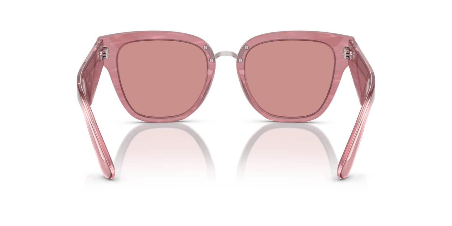 Dolce &amp; Gabbana DG4437 Fleur Pink-Pink Dark Mirror Red Sunglasses