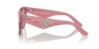 Dolce &amp; Gabbana DG4437 Fleur Pink-Pink Dark Mirror Red Sunglasses