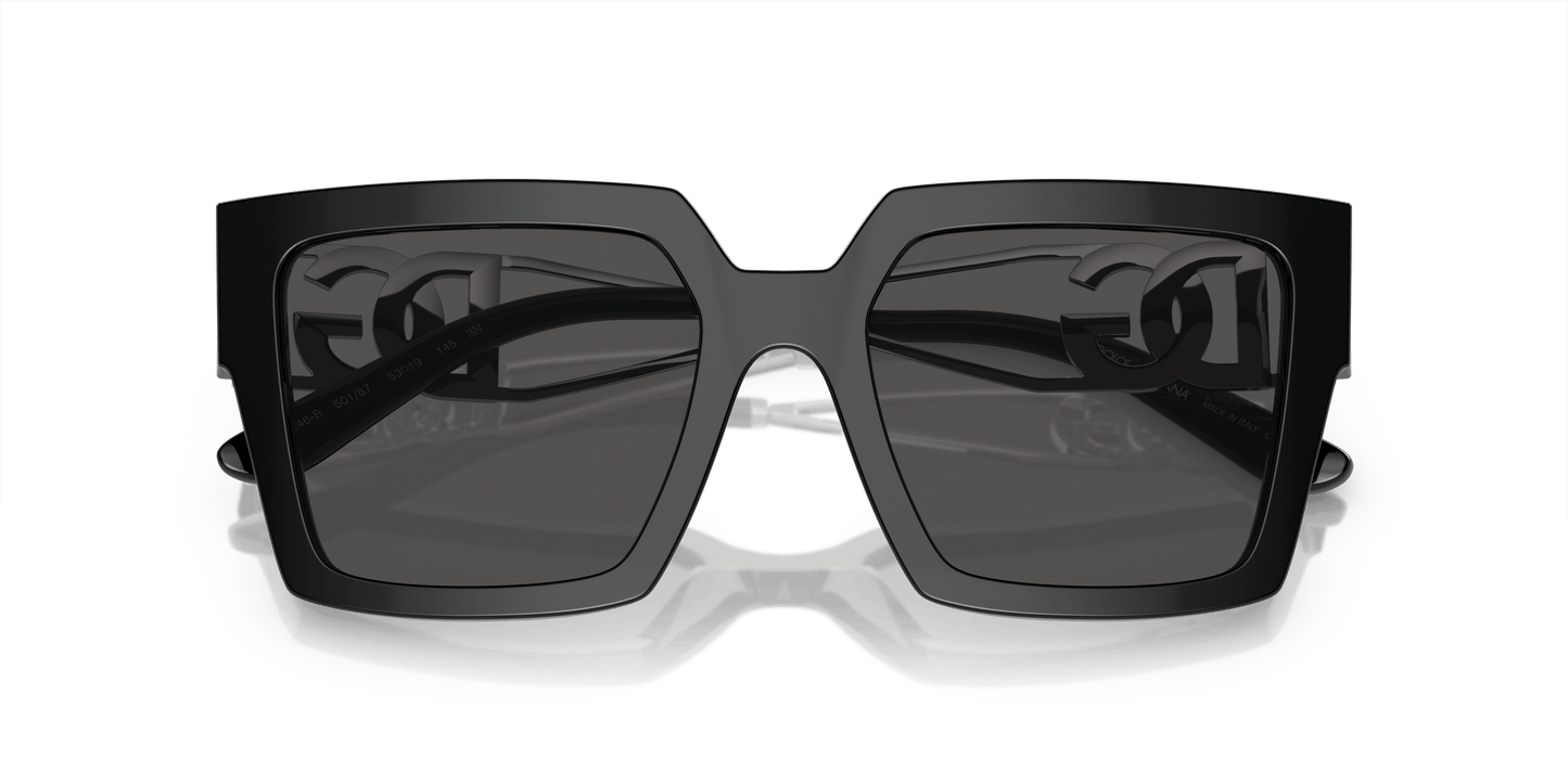 משקפי שמש דולצ'ה וגבאנה שחור-אפור כהה | Dolce&Gabbana DG4446B Black-Dark Grey