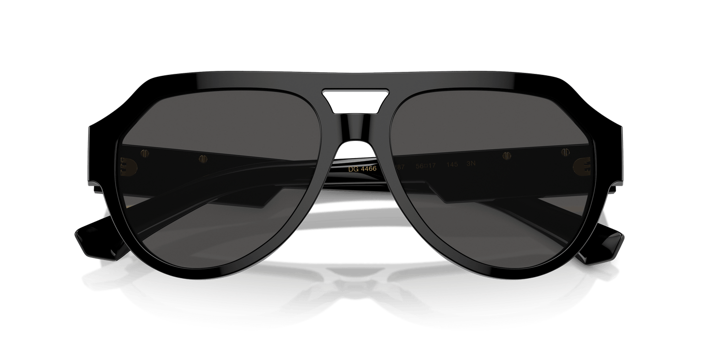 משקפי שמש דולצ'ה וגבאנה שחור-אפור כהה | Dolce&Gabbana DG4466 Black-Dark Grey