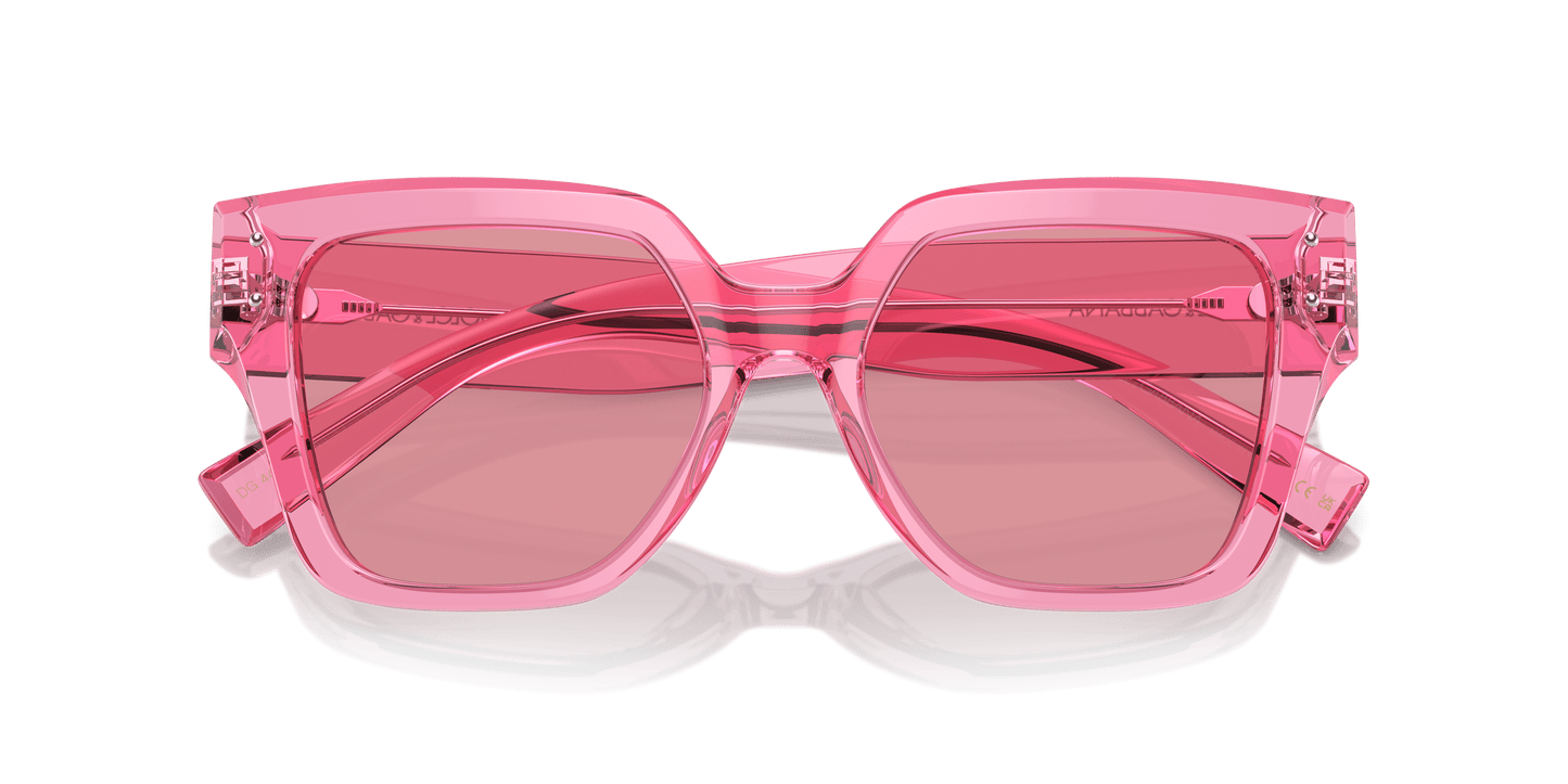 Dolce &amp; Gabbana DG4471 Transparent Pink-Pink Mirror Internal Silver Sunglasses