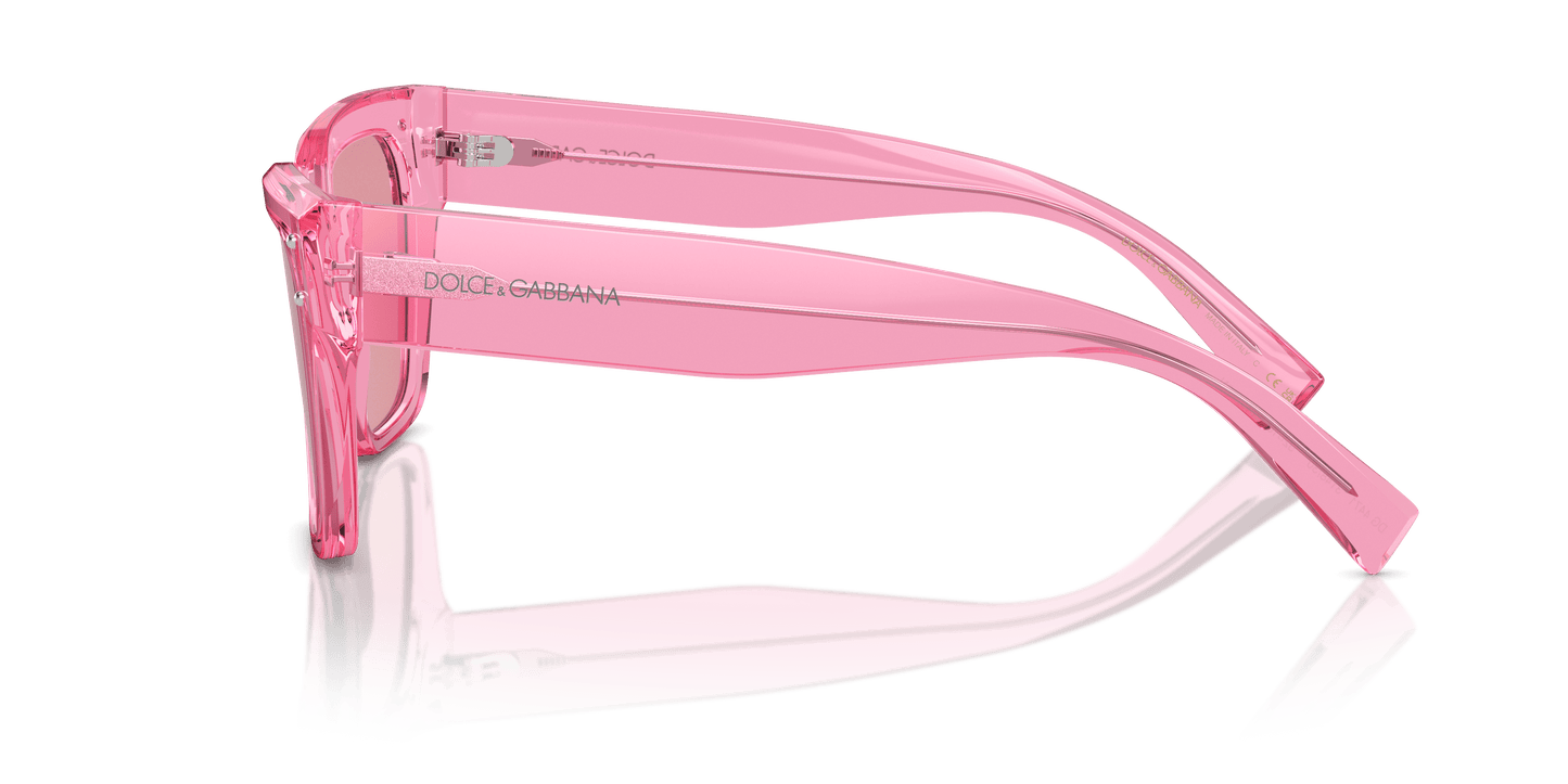 Dolce &amp; Gabbana DG4471 Transparent Pink-Pink Mirror Internal Silver Sunglasses