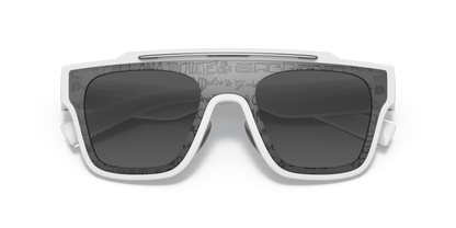 Dolce &amp; Gabbana DG6125 White-Light Grey Mirror Grad Silver Sunglasses