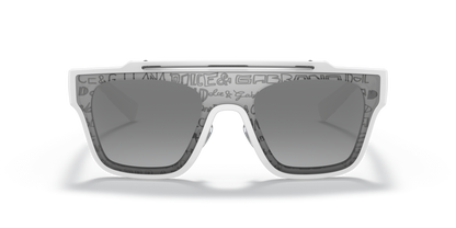 Dolce &amp; Gabbana DG6125 White-Light Grey Mirror Grad Silver Sunglasses