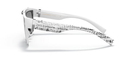 Dolce &amp; Gabbana DG6125 White-Light Grey Mirror Grad Silver Sunglasses