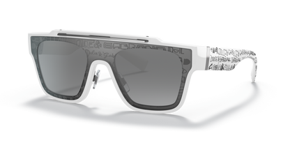 Dolce &amp; Gabbana DG6125 White-Light Grey Mirror Grad Silver Sunglasses