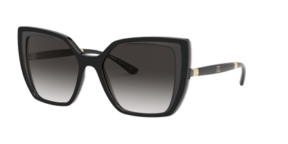 Dolce &amp; Gabbana DG6138 Black On Transparent Grey-Light Grey Gradient Black Sunglasses