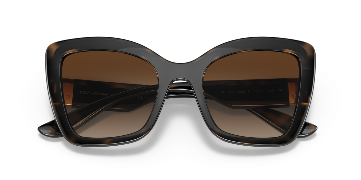 Dolce &amp; Gabbana Sunglasses Havana/Black-Gradient Brown | Dolce&amp;Gabbana DG6170 Havana/Black-Gradient Brown