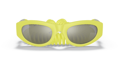 Dolce &amp; Gabbana DG6174 Yellow Rubber-Light Grey Mirror Silver Sunglasses