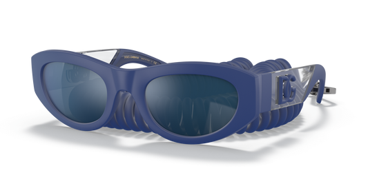 Dolce &amp; Gabbana DG6174 Blue Rubber-Blue Mirror Blue Sunglasses