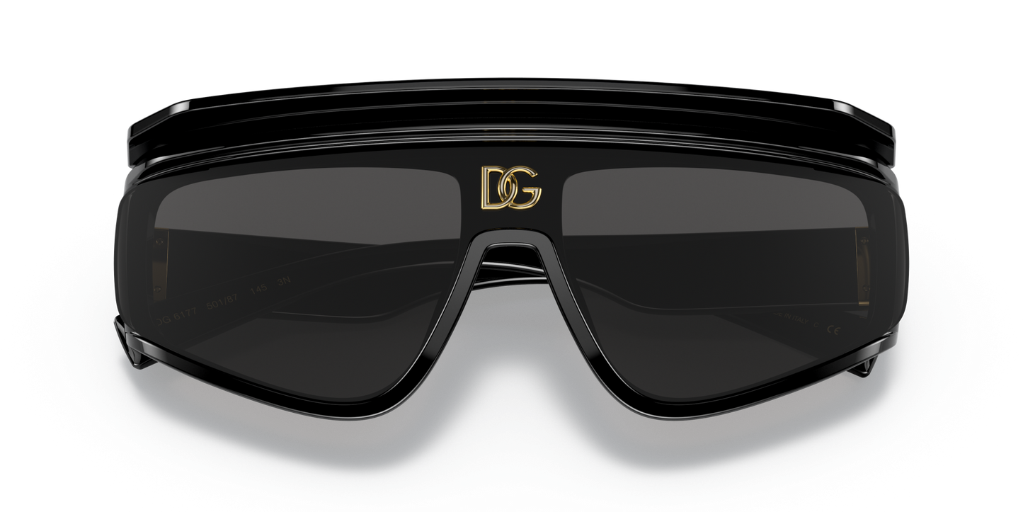 משקפי שמש דולצ'ה וגבאנה שחור-אפור כהה | Dolce&Gabbana DG6177 Black-Dark Grey