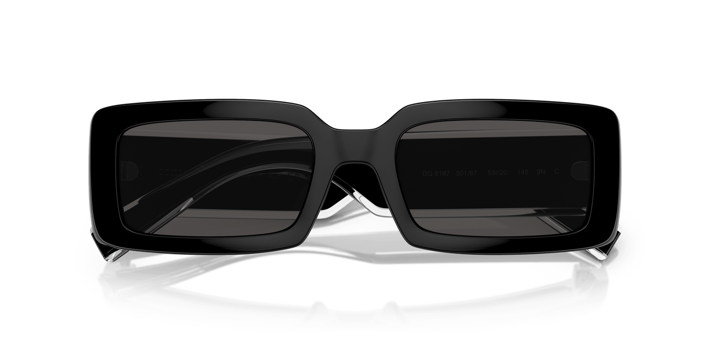 משקפי שמש דולצ'ה וגבאנה שחור-אפור כהה | Dolce&Gabbana DG6187 Black-Dark Grey