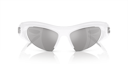 Dolce &amp; Gabbana DG6192 White-Light Grey Mirror Silver Sunglasses