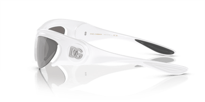 Dolce &amp; Gabbana DG6192 White-Light Grey Mirror Silver Sunglasses