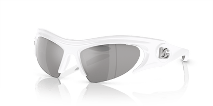 Dolce &amp; Gabbana DG6192 White-Light Grey Mirror Silver Sunglasses