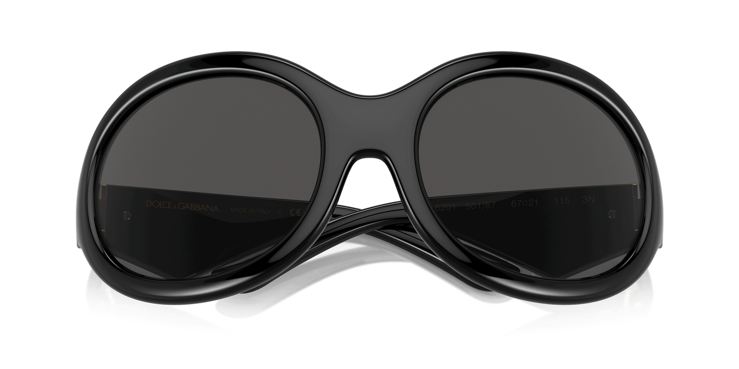 משקפי שמש דולצ'ה וגבאנה שחור-אפור כהה | Dolce&Gabbana DG6201 Black-Dark Grey
