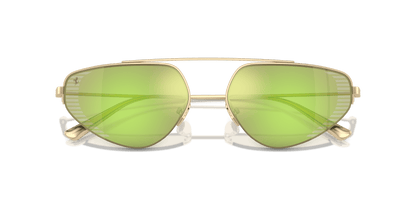 משקפי שמש פרארי מראה זהב-ירוק חיוור | FERRARI FH1010TD Pale Gold-Green Mirror