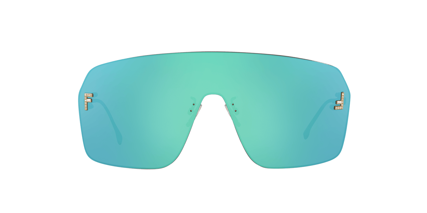 Fendi Gold-Blue Sunglasses | FENDI First Crystal Fe4121Us Gold-Blue